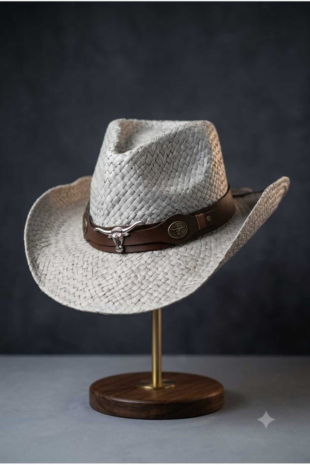 Premium Western Straw Cowboy Hat - Unisex Summer Beach and Vacation Hat