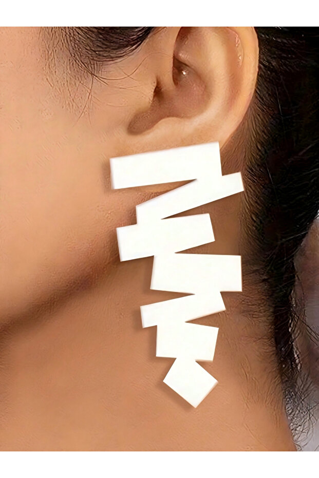 أقراط هندسية مستطيلة طويلة