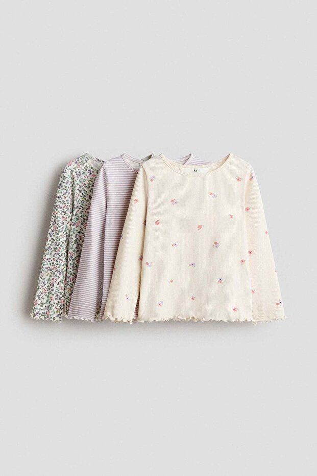 3-pack ribbed jersey tops
