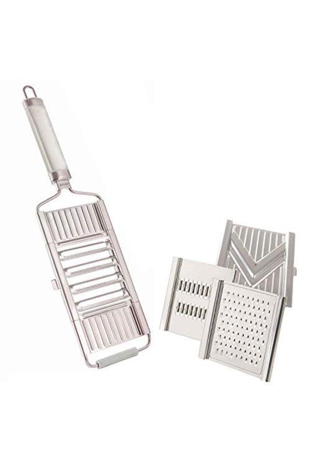 Vegetable Slicer with 3 Inserts – Silver
