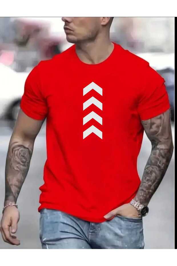 Men's Trendy Cotton Tshirt with Vertical Arrow Graphic Print Design