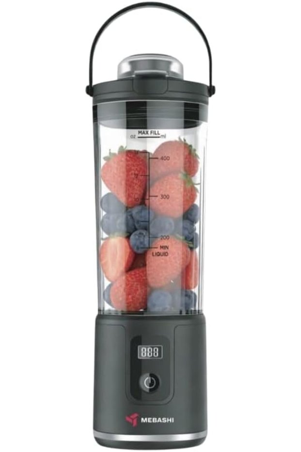 Portable Blender 450ml Rechargeable Personal Smoothie Maker, 100W USB Type-C Blender (Black)