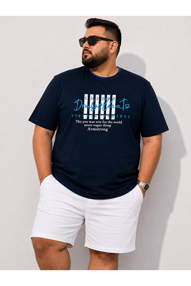 Large Size Cotton Comfortable Fit Daily Use Crew Neck Men's T-Shirt