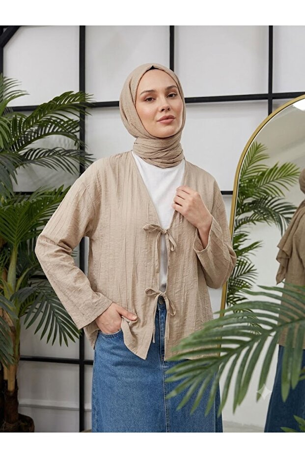 توب مزين بربطة أمامية - مينك