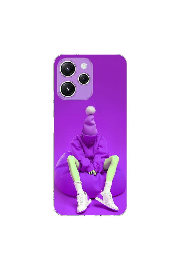 Redmi 12 Compatible No Face 6 Design Transparent Case