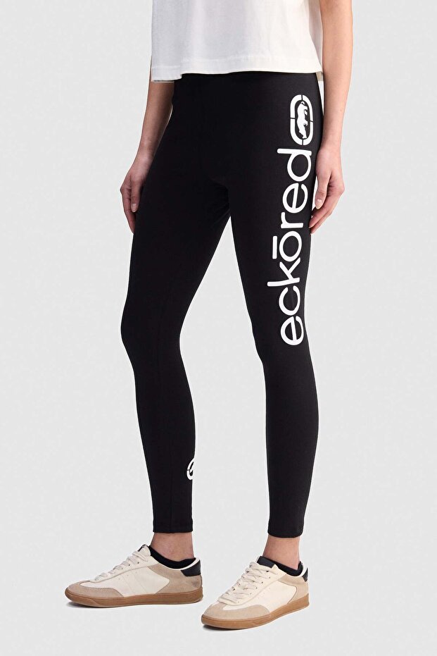 Ecko Red MADISON سروال ضيق أسود للنساء بتصميم مطبوع وقصة قياسية
