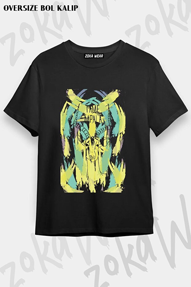 Unisex Loose Fit Tame Impala V7 Printed T-Shirt