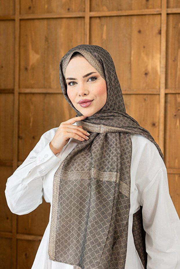 Sparkling 30% Silk Shawl - Mink