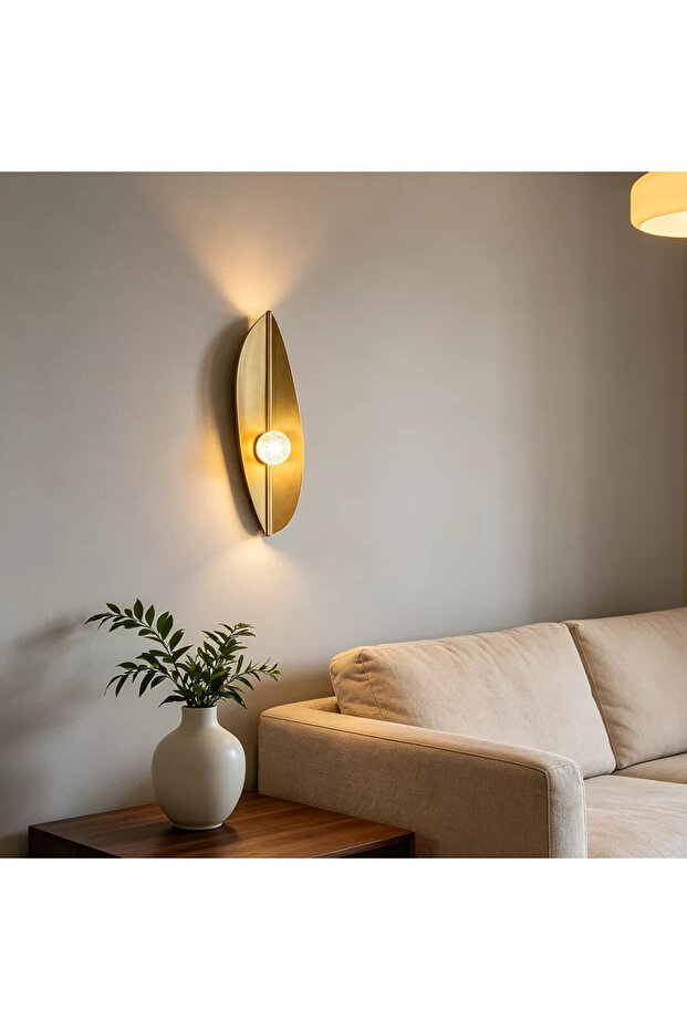 أبليك حائط ذهبي بإضاءة LED ثلاثية – 7 واط