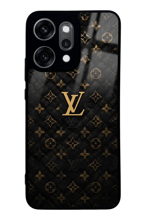 Oppo Reno 14 Pro Black Gold Lv Design Glossy Phone Case