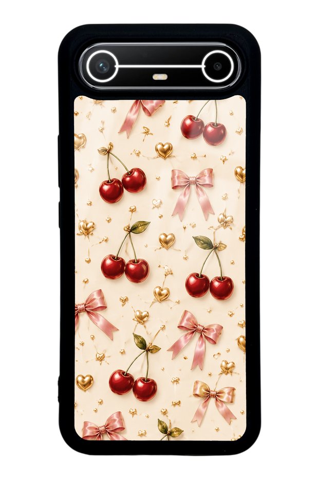 Tecno Spark Slim Cherry Ribbon Luxury Design Glossy Phone Case