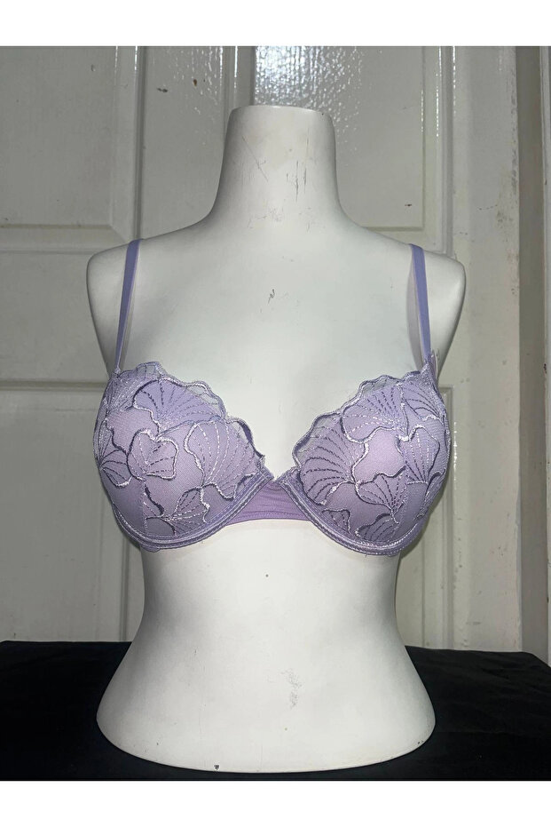 Women's Half Padded Brode Patterned Bra