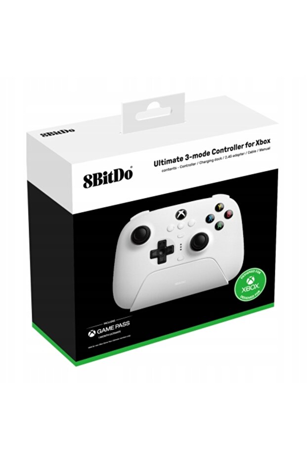 Controler 8Bitdo Ultimate cu 3 moduri Gamepad Alb pentru PC / Xbox / Android