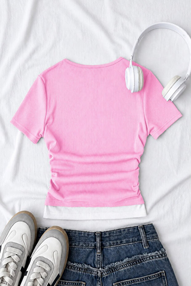 Pink Chapter Piecework Gathered Blouse - 2