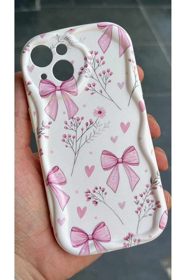 Compatible with iPhone 13 and 14 - Patterned Cream Soft Silicone Durable Phone Case