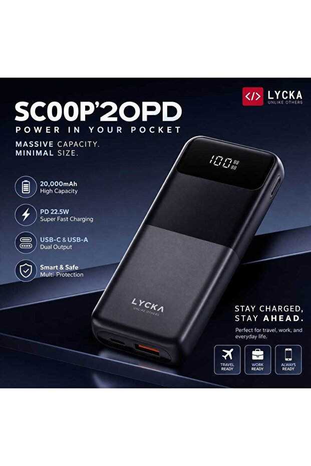 Scoop 20PD 20000mAh Power Bank 22.5W Fast Charging