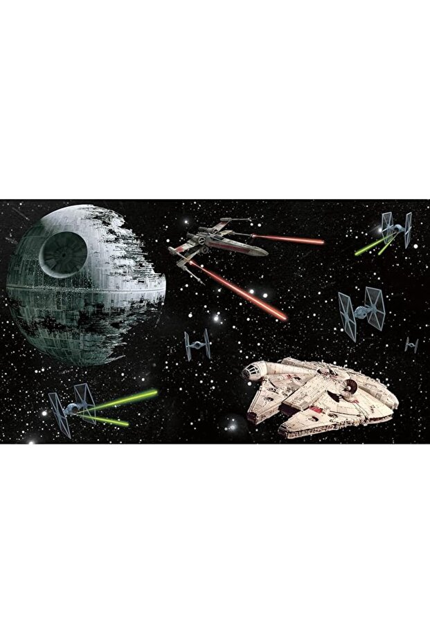 Jl1399M Star Wars Classic Vehicles Water Activated Removable Wall Mural-10.5 6 Ft, 6' X 10.5', Multicolor