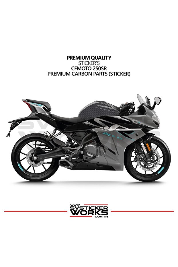 ملصق CFMOTO 250SR مصنوع من رقائق الكربون لقسم الخزان