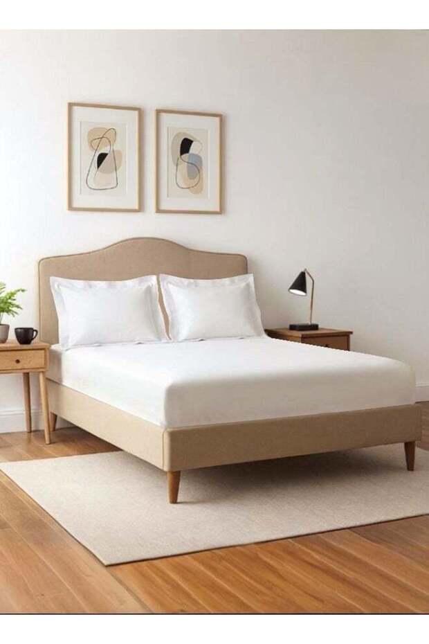 Pure Combed Cotton Super King Fitted Sheet 200x200 cm White, 400 Thread Count Cool Luxury Soft