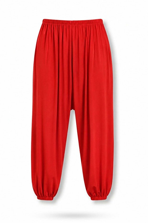 Red Draped Shalwar Trousers 18123