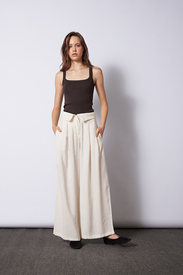 Foldable Pants Ecru