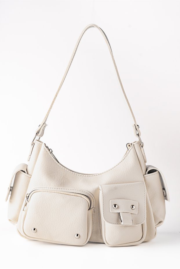 Women's Multi-Pocket Zippered Hand and Shoulder Bag