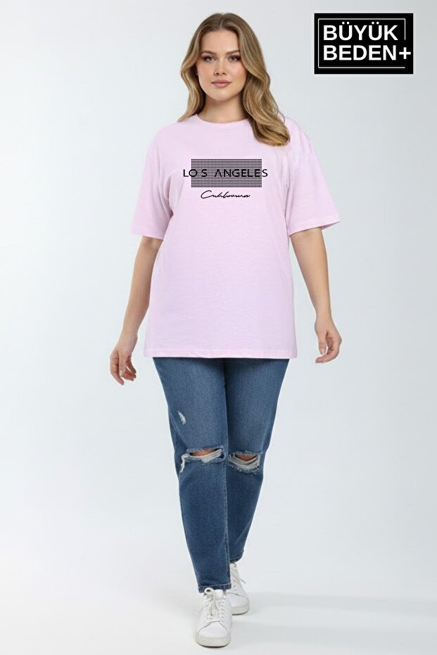 Women's Plus Size Los Angeles Printed 3Xl-6Xl Crew Neck T-Shirt Spr26Btsk510-18
