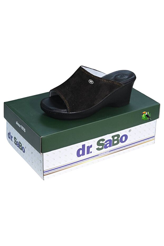 Dr. Sabo Genuine Suede Leather Orthopedic Women's Summer Slippers Daily Comfortable Wedge Heel