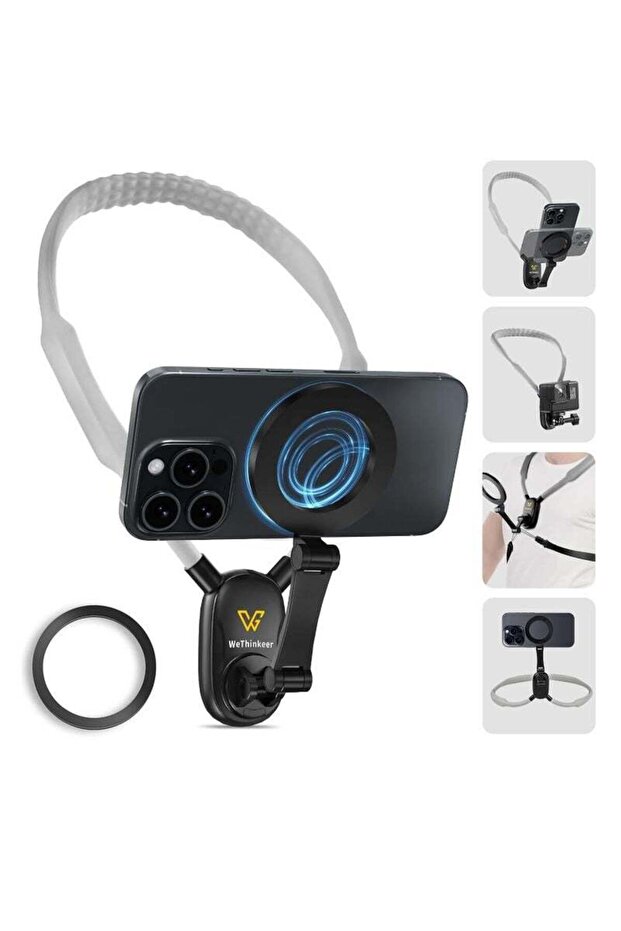 Magnetic Neck Phone Holder – Adjustable Dual-Mode POV Phone Mount for iPhone, Samsung & Android Devices