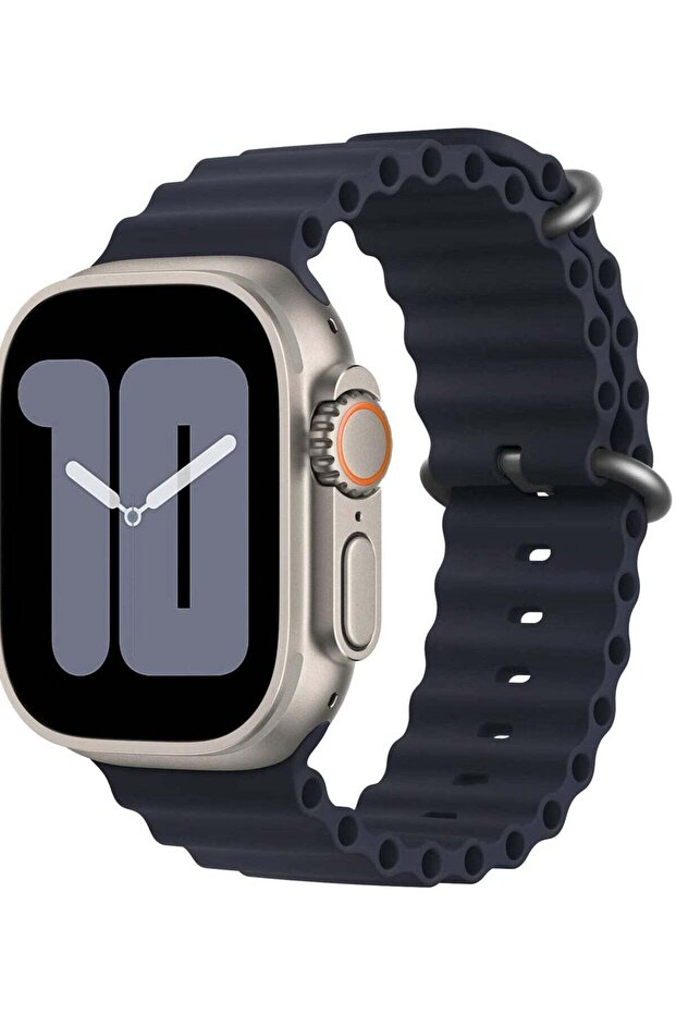 Apple Watch Band Ultra 49mm 45mm 44mm 42mm, Adjustable Loop Soft Stretchy Silicone Sports Band