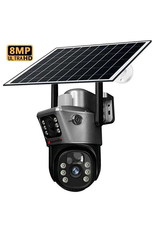 4G Dual Lens Dual Screen CCTV with Motion Detection & Automatic Tracking - Wireless Solar Surveillance Camera