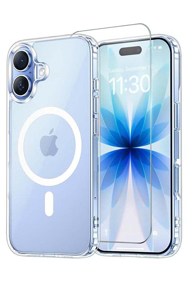 iPhone 17 6.3" Ultra Clear Slim Protective Case with Built-in Tempered Glass Screen Protector, MagSafe Compatible