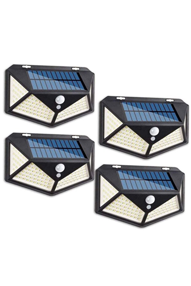 Solar Light Outdoor 114 LED Motion Sensor Waterproof Security Lights (4 Packs, Cool White)