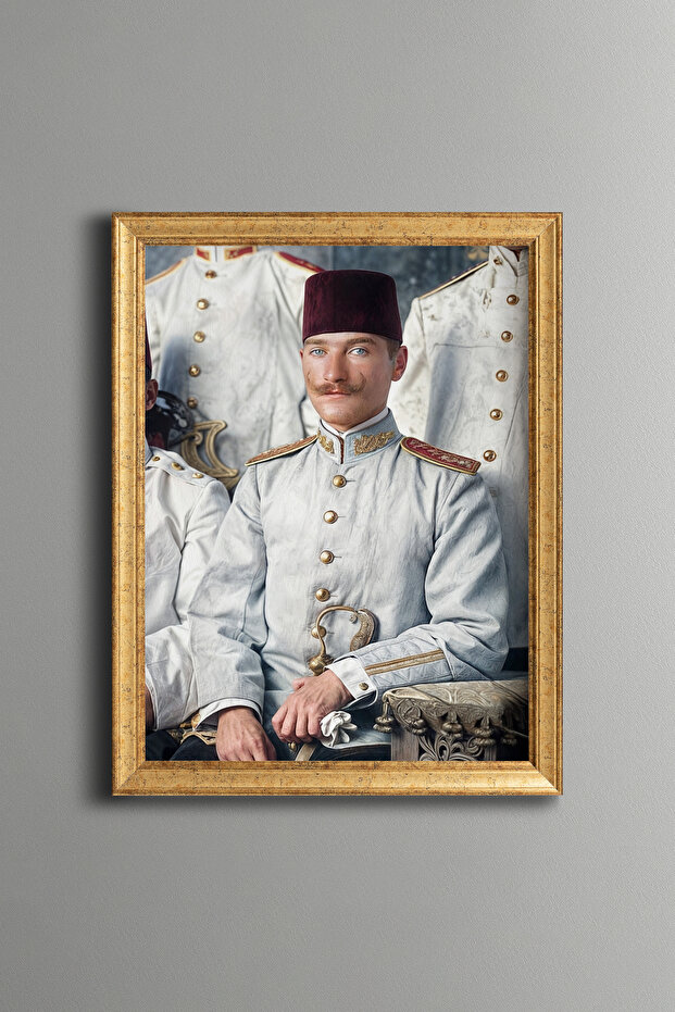 Mustafa Kemal Atatürk - Vintage Patterned Painting - Fine Model