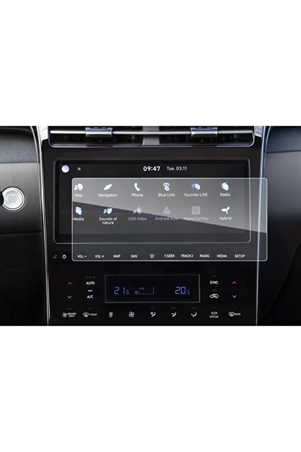 Hyundai Tucson Compatible 10.25 Inch Navigation 9H Nano Screen Protector 2021-2024