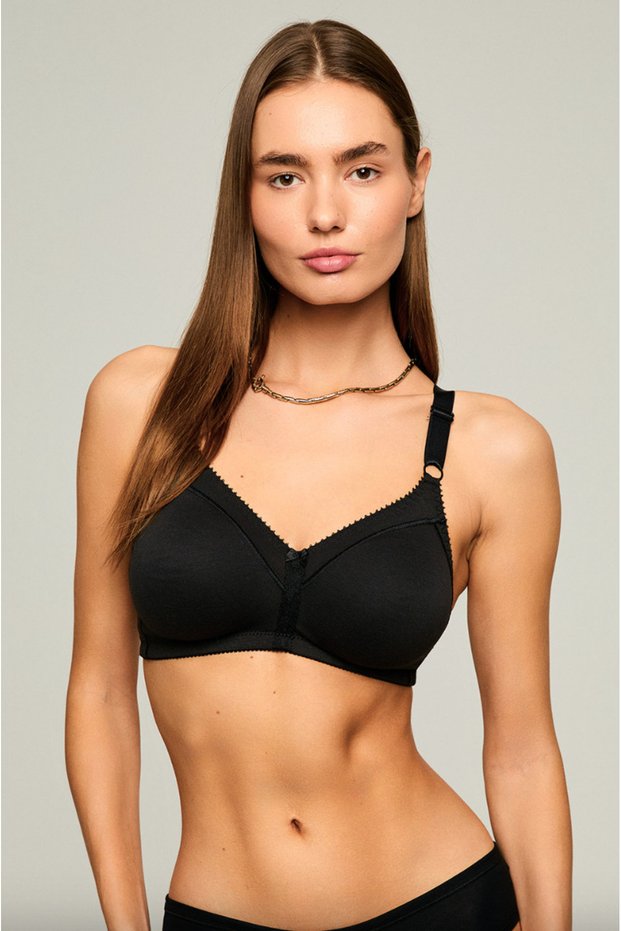 Carol Cotton Bra Without Underwire Black