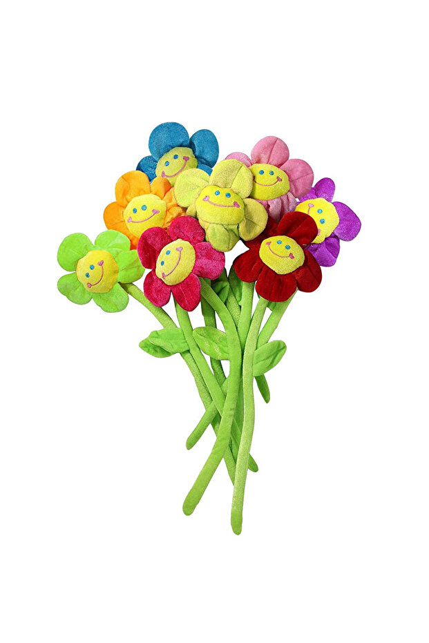 8pcs Mix Color 8Pcs Artificial Plush Sunflower Daisy Flower Stuffed Sunflower Bouquet Bendable Curta