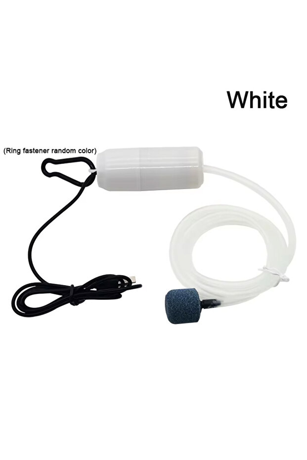 مضخة هواء USB بيضاء للأحواض السمكية، ضاغط هواء صامت لحوض السمك، جهاز أكسجة محمول صغير