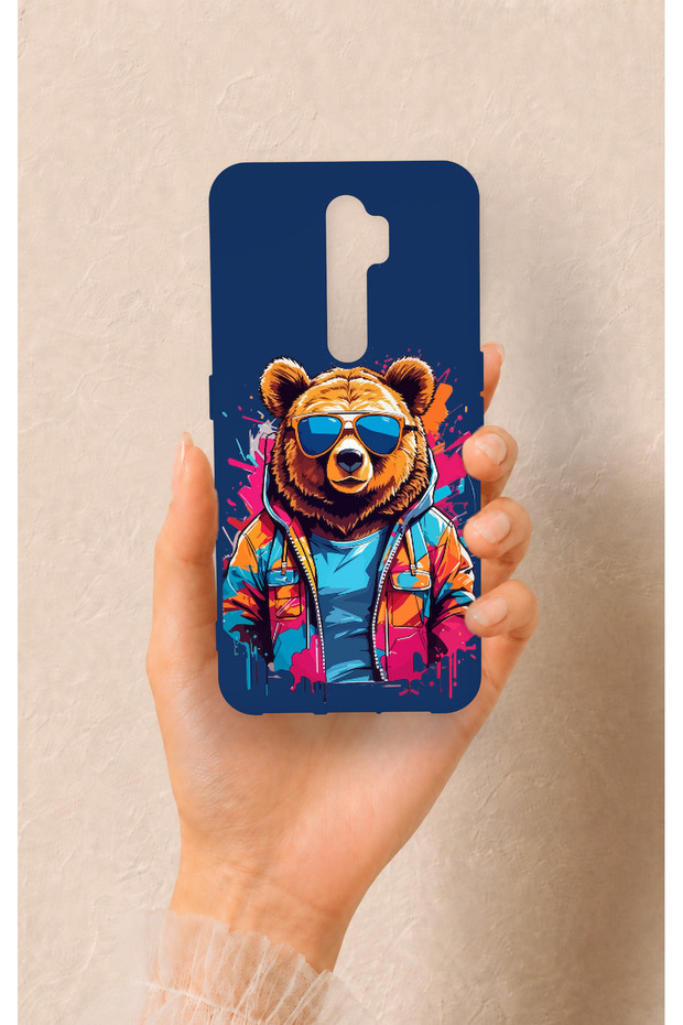 Oppo A9 2020 Compatible Bear Patterned Silicone Case with Glasses
