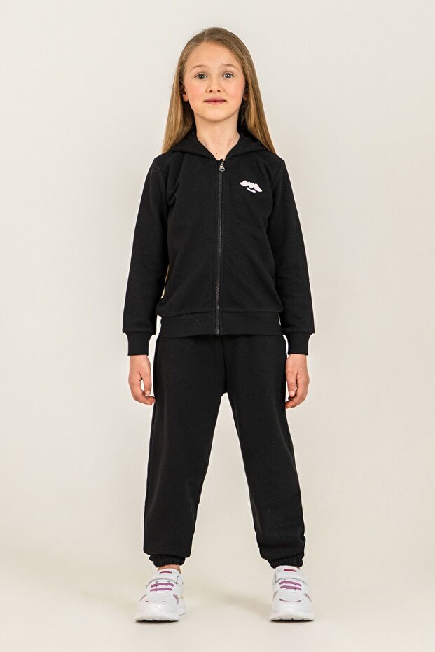 Girl's Black Tracksuit Set Rp3928-C-V3