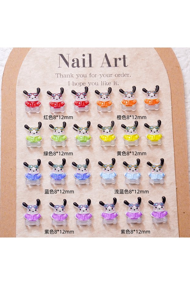 Mix-100Pcs 100Pcs/Pack Happy Pochacco Nail Charms - Cute 3D Cartoon Nail Art, Viral Press-On Nail De