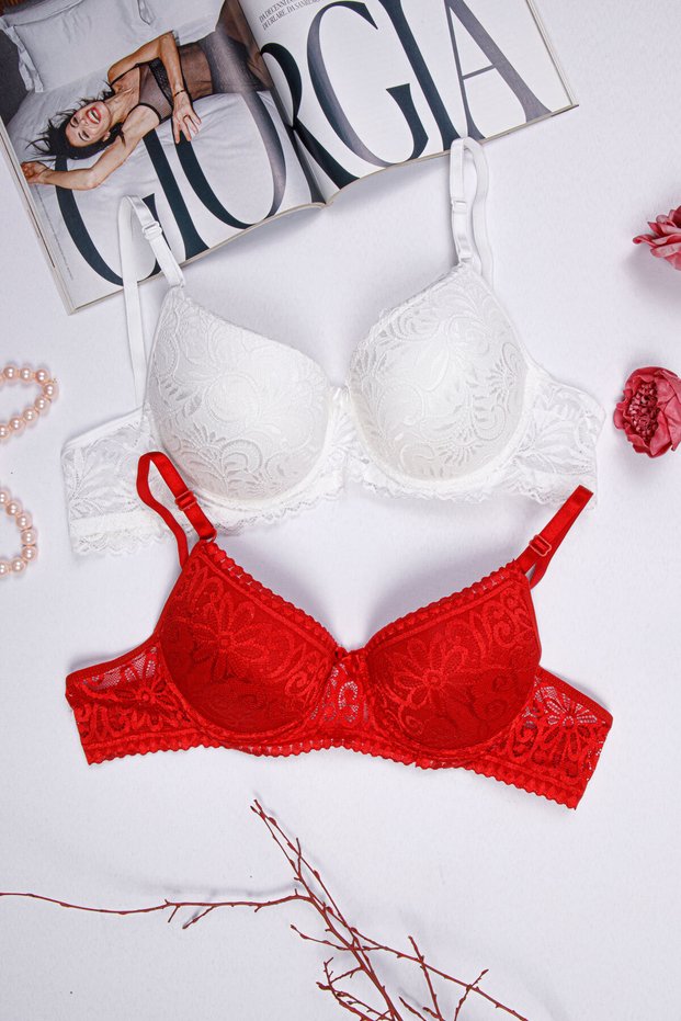 Women's Underwire Padded Lace 2-Piece Bra Set