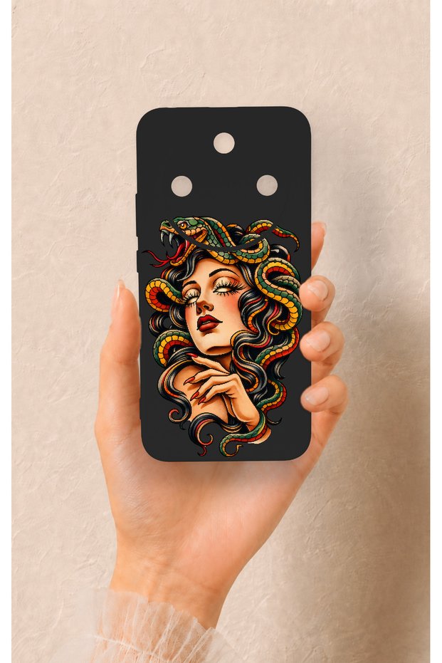 Honor Magic 8 Lite Compatible Medusa Patterned Silicone Case