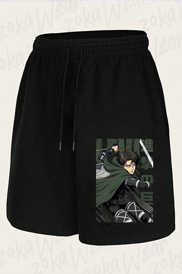 Unisex Aotn Levi Ackerman Anime Design Printed Shorts