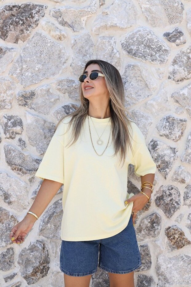 Yellow Oversize Basic Tshirt