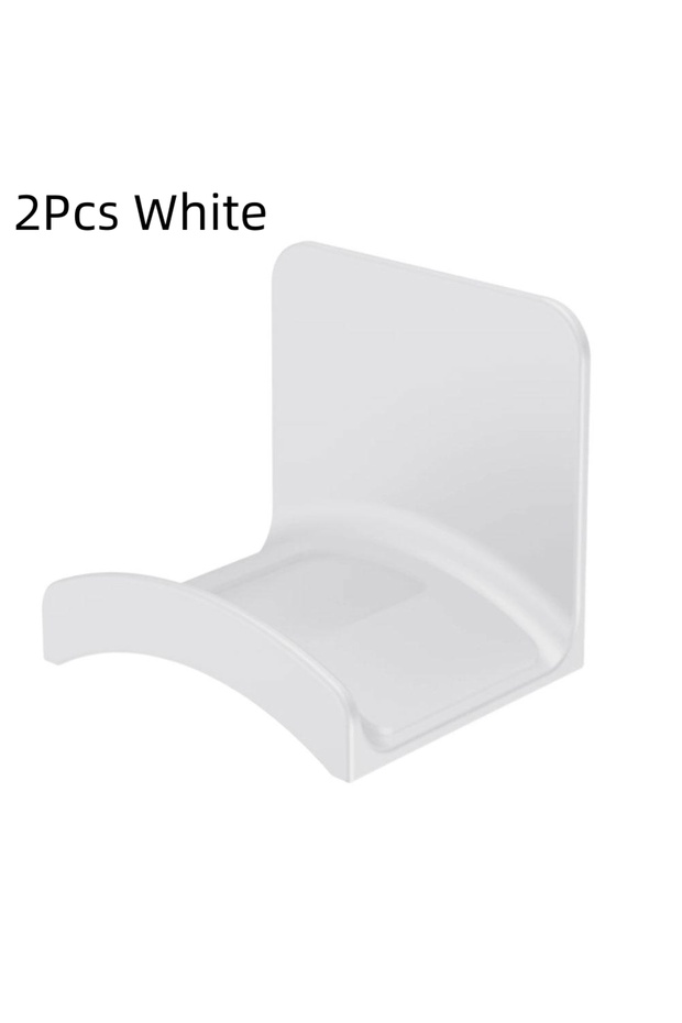 2pcs White Universal Adhesive Headphone Holder Wall Mounted Headphones Stand Earphone Display Rack G
