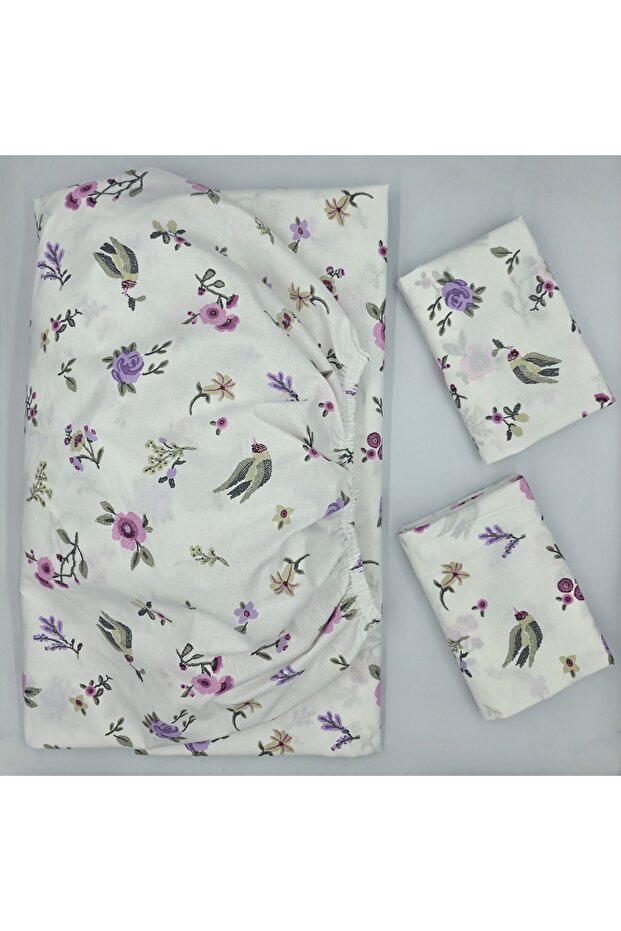 100% Cotton Fabric Elastic Bed Sheet+Pillowcase for Padded Beds Corner Depth 28-30 cm Soft Fabric New Season