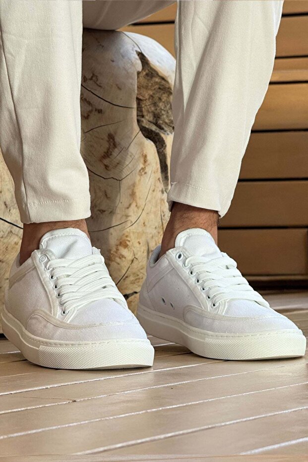 Mn2505 - Linen Men's Shoes White / White