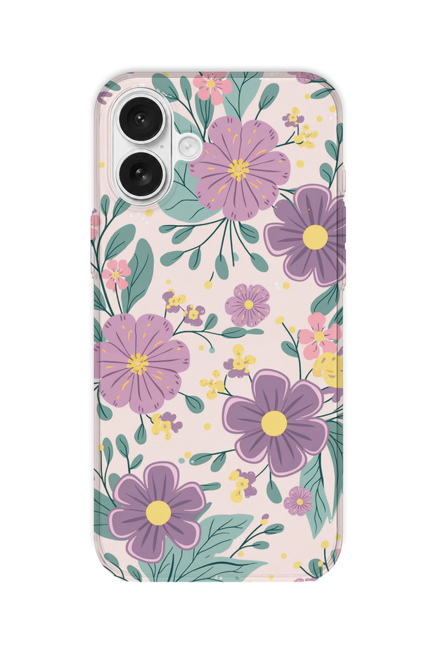iPhone 16 Plus Compatible Printed Transparent Phone Case |   Collection: Pastelbloom Soft Series