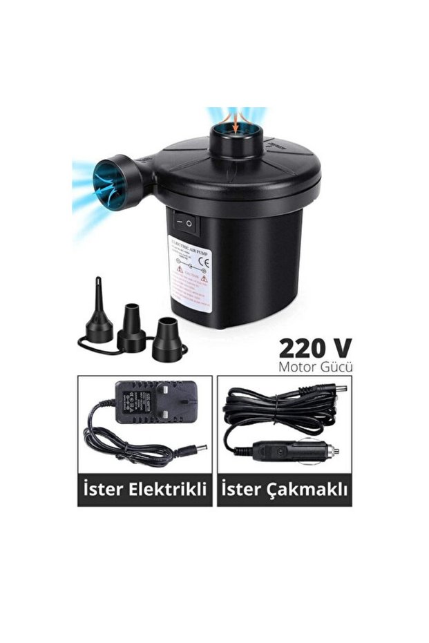 Pool Mattress Inflator Pump, with Cigarette Lighter Socket and Electric Power, Quick and Easy Use